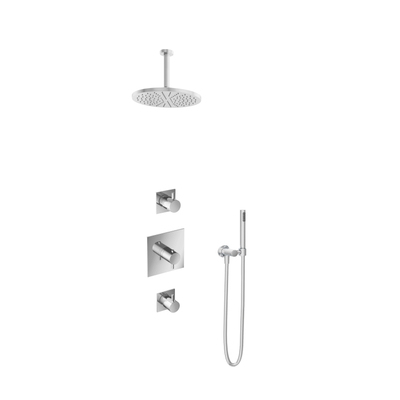 Hotbath Get Together IBS2 Regendoucheset inbouw - 15cm plafondarm - 30cm ronde hoofddouche - staafhanddouche - chroom