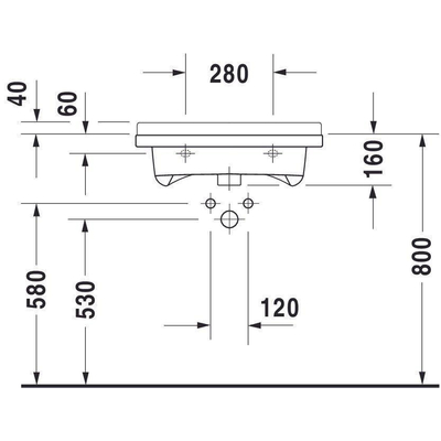 Duravit Starck 3 Vital wastafel 60x54.5cm met Wondergliss wit