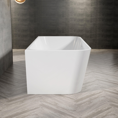 ZEZA Grand half vrijstaand bad - 180x80x58cm - met afvoer - acryl - glans wit