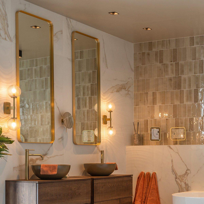 Saniclass Retro Line 2.0 Rectangle Spiegel - 140x50cm - rechthoek - afgerond - frame - mat goud