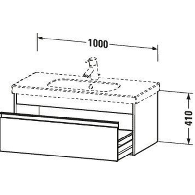 Duravit Ketho Wastafelonderkast 100x45.5x41cm 1 lade Standaard greep met softclose spaanplaat Basalt Mat