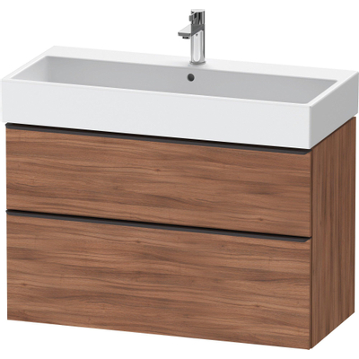 Duravit D-Neo wastafelonderkast 98.4x62.5x44.2cm 2 lades Noten Mat