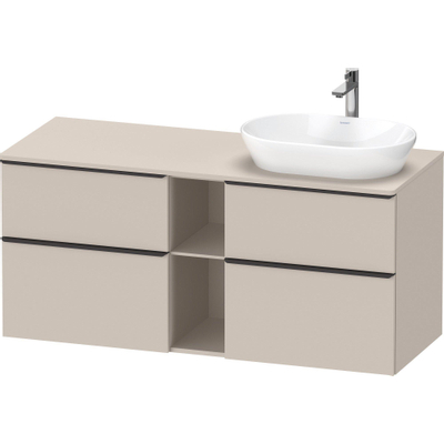 Duravit D-Neo wastafelonderkast 140x66.4x55cm 4 lades Taupe Mat