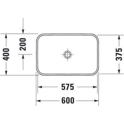 Duravit HappyD 2 Plus waskom rechthoekig zonder kraangat zonder overloop 60x40cm met keramische afdekkap wit/mat antraciet