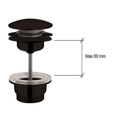 Plieger 2 in 1 design afvoerplug m/z overloop 1 1/4 mat zwart