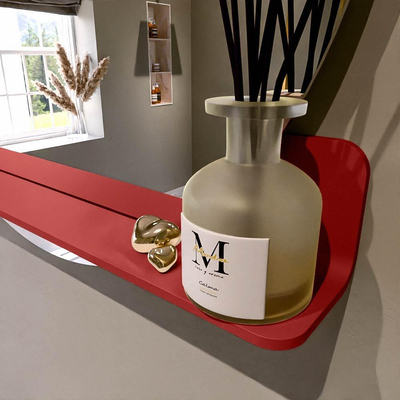 Mondiaz SPOT Badkamerspiegel - rond 90cm - spiegelplanchet - kleur Fire