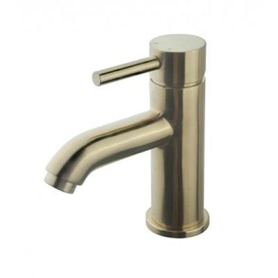 Wiesbaden Cadans wastafelkraan laag geborsteld messing