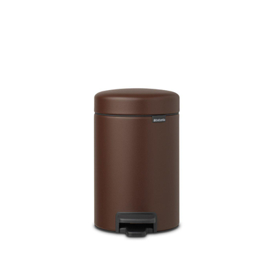 Brabantia NewIcon pedaalemmer 3 liter met kunststof binnenemmer Mineral Cosy Brown