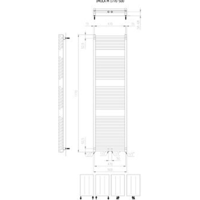 Plieger Imola designradiator horizontaal 1770x500mm 1155W wit