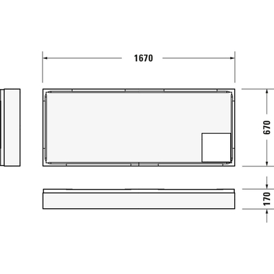 Duravit D Code douchebak 170x70cm acryl wit