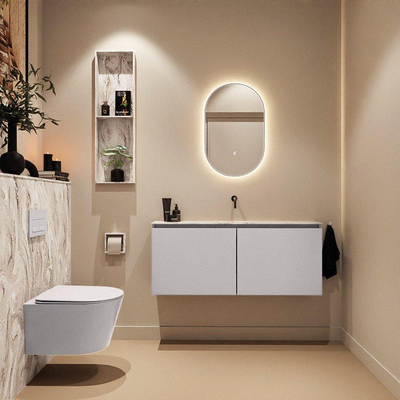 MONDIAZ TURE-DLUX 120cm toiletmeubel Cale. EDEN wastafel Glace positie midden. Zonder kraangat.
