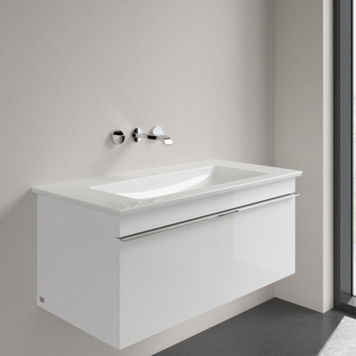 Villeroy en Boch Venticello meubelwastafel met wasbak midden zonder kraangat 100x50cm met overloop ceramic+ wit