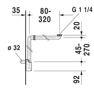 Duravit Universeel ruimtebesparende sifon wit