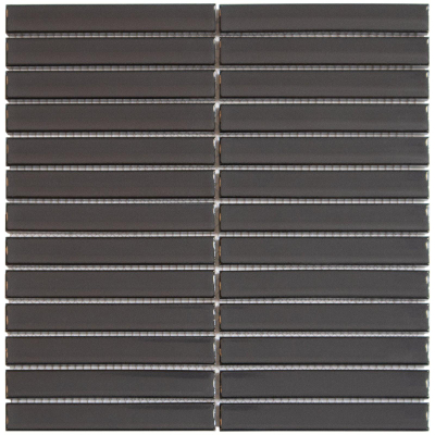 The Mosaic Factory Sevilla mozaïektegel - 29.6x29.9cm - wandtegel - Rechthoek - Porselein Carbon Gray Glans