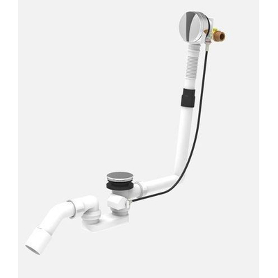 Wiesbaden luxe bad plugoverloopcombinatie met badvulfunctie chroom