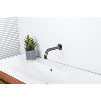 Fortifura Calvi Fonteinkraan - inbouw - uitloop 19.5cm - inkortbaar - Geborsteld Gunmetal PVD - licht beschadigd - OUTLET UDEN