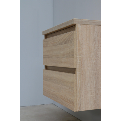 Adema Bella badmeubel met keramiek wastafel 1 kraangat met 1 deurs spiegelkast grijs 60x55x46cm Eiken Flat Pack