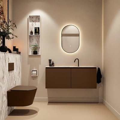 MONDIAZ TURE-DLUX 120cm toiletmeubel Rust. EDEN wastafel Glace positie midden. Met 1 kraangat.