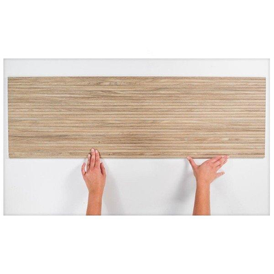 SAMPLE Colorker Linnear Decortegel 32x100cm 10.4mm gerectificeerd witte scherf Naturel