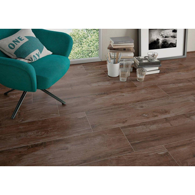 Cifre Ceramica Nebraska wand- en vloertegel - 30x120cm - 10.5mm - Rechthoek - gerectificeerd - Houtlook - Bruin