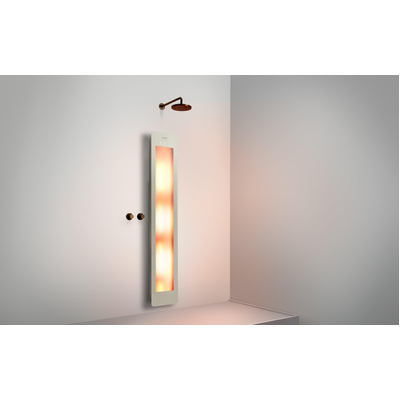 Sunshower Round Plus L infrarood + UV licht opbouw incl. Wandbeugel 185x33x12cm full body Sand White