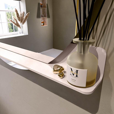 Mondiaz SPOT Badkamerspiegel - rond 120cm - spiegelplanchet - kleur Rosee