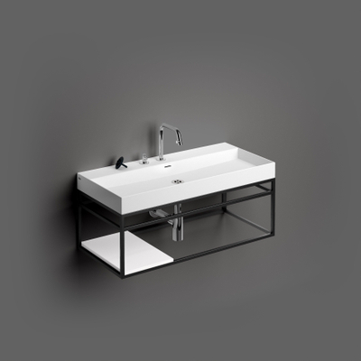 Clou Frame 110x42cm kokerprof RVS Zwart mat