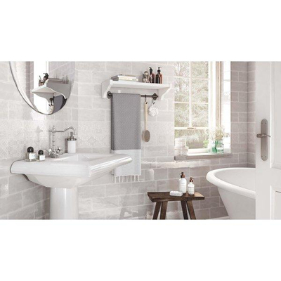 SAMPLE Roca Maiolica Wandtegel 11x25cm 7mm witte scherf Tender Gray