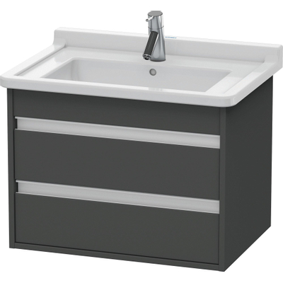 Duravit Ketho Wastafelonderkast 65x45.5x48cm Standaard greep met softclose spaanplaat Grafiet Mat