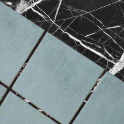 The Mosaic Factory Kasba mozaïektegel - 30x30cm - wandtegel - Vierkant - Porselein Turquoise Mat