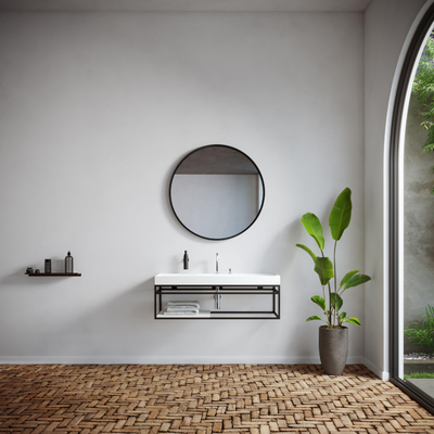 Clou Frame 110x42cm kokerprof RVS Zwart mat