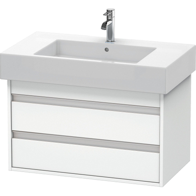 Duravit Ketho Wastafelonderkast 80x45.5x48cm Standaard greep met softclose spaanplaat wit Mat