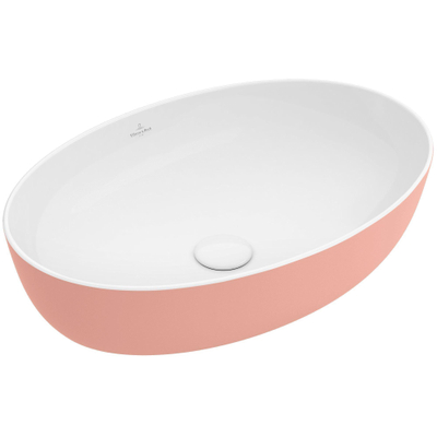 Villeroy & Boch Artis opzetwastafel ovaal 61x41x12.5cm zonder kraangat zonder overloop powder