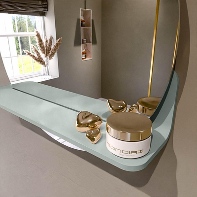 Mondiaz SPOT Badkamerspiegel - rond 50cm - spiegelplanchet - kleur Greey