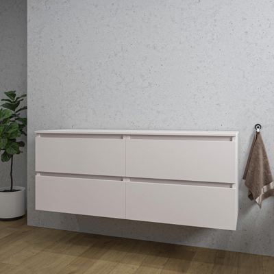 Adema Chaci Badkameronderkast - 140cm - 4 lades - greeploos - mat cotton (beige)