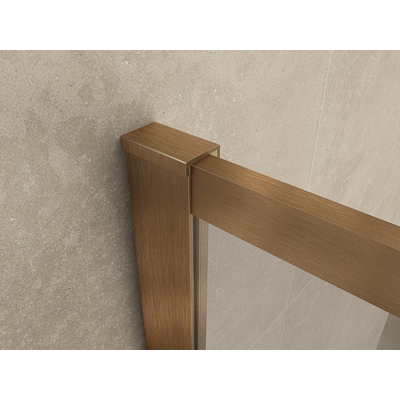 Wiesbaden Square inloopdouche 1000 x 2000 x 8 mm nano helder glas/geborsteld brons koper