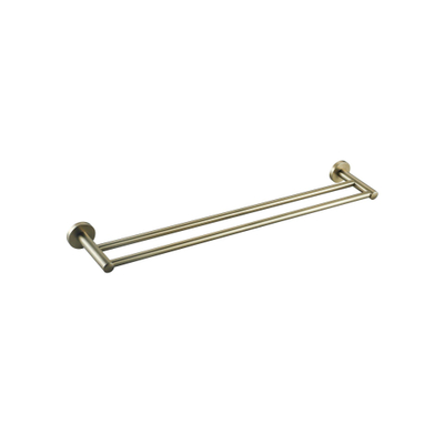 FugaFlow Eccelente Acces Handdoekhouder - dubbel - rond - Geborsteld Messing PVD