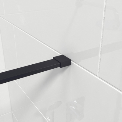 Saniclass Bellini Inloopdouche - 100x200cm - windows frame buitenzijde - anti kalk - mat zwart