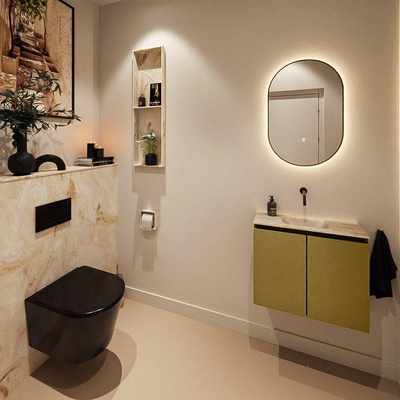 MONDIAZ TURE-DLUX 60cm toiletmeubel Oro. EDEN wastafel Frappe positie midden. Zonder kraangat.