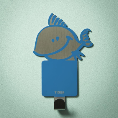 Tiger Haak Kiddy Fish Blauw 6.7x10.8x1.8cm