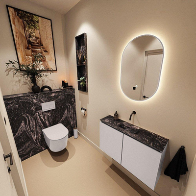 MONDIAZ TURE-DLUX 80cm toiletmeubel Cale. EDEN wastafel Lava positie midden. Zonder kraangat.