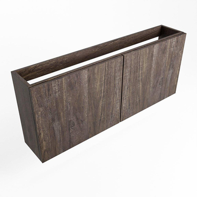 Mondiaz FOWY fonteinonderkast - 90x22x50cm - 2 deuren - push to open - softclose - Dark Brown