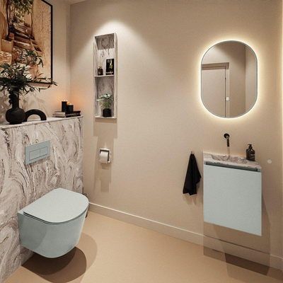 MONDIAZ TURE-DLUX 40cm toiletmeubel Greey. EDEN wastafel Glace positie midden. Zonder kraangat.