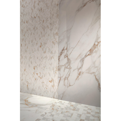 FAP Ceramiche Roma Stone Mosaico Gold Carrara Oro macro mosaico zijde glans 5x5
