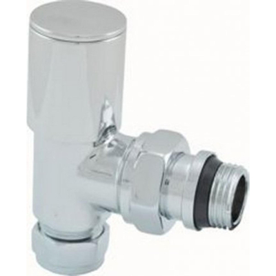 Riko luxe radiatorventiel 1/2''x15 (M22) knel haaks chroom