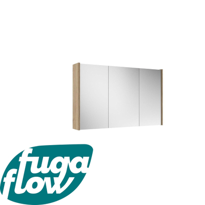 FugaFlow Eccelente Arredo spiegel badkamer spiegelkast - 100x63x16cm - inclusief zijpanelen - kaneel -