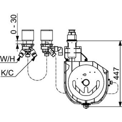 Hansa Compact basisgarnituur voor 3-gats badrandcombinatie