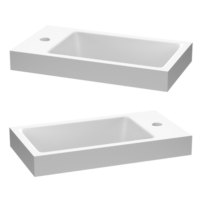 BRAUER Solar Medium opbouw fontein 40 met 1 kraangat en links/rechts te plaatsen mineraalmarmer mat wit