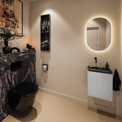 MONDIAZ TURE-DLUX 40cm toiletmeubel Plata. EDEN wastafel Lava positie links. Zonder kraangat.