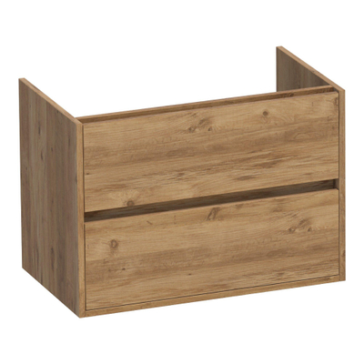 BRAUER Adore wastafelonderkast - 80x46x55cm - 2 softclose lades - greeploos - 1 sifon uitsparing - Chateau